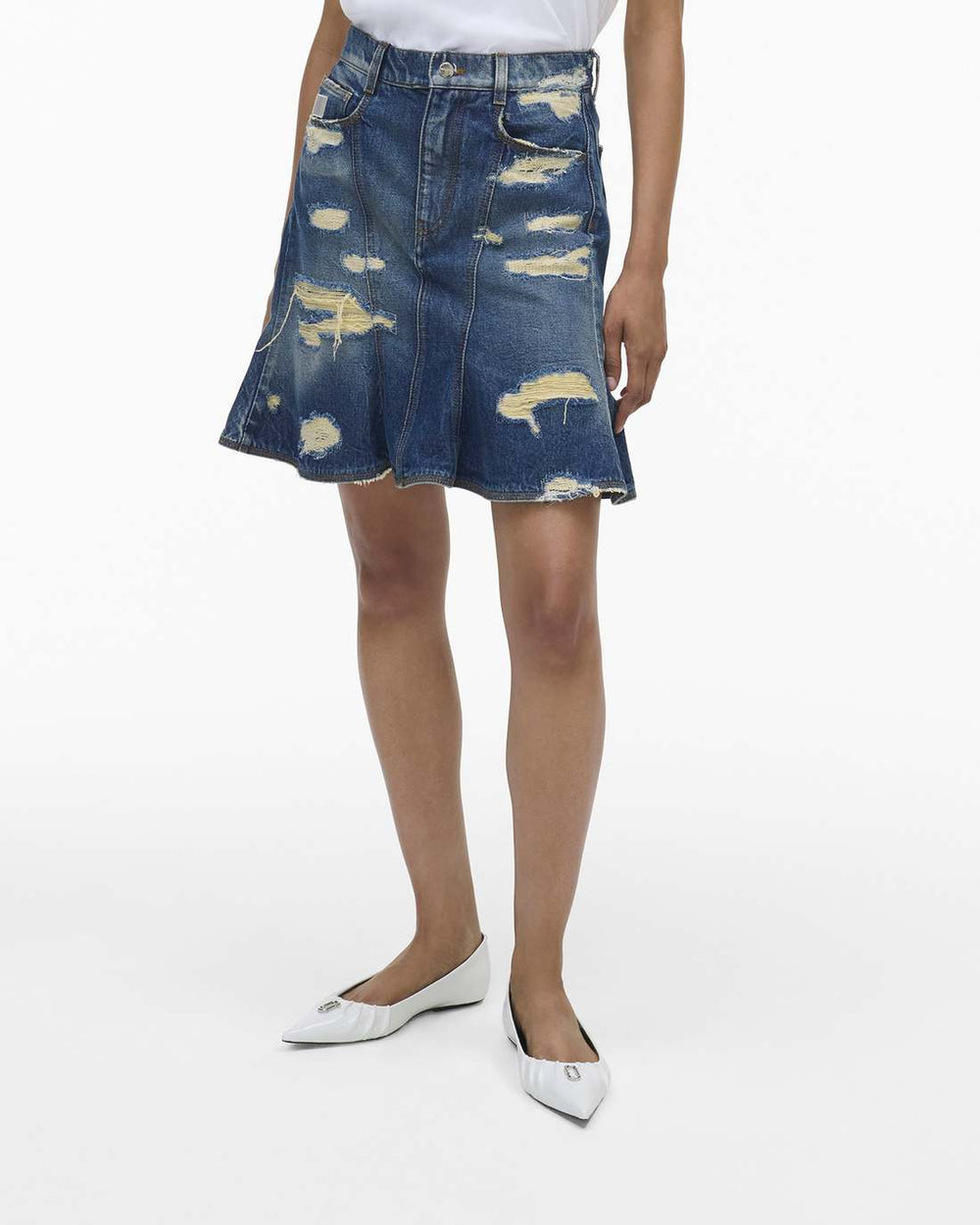 The Rip And Repair Fluted Mini Skirt Punk Indigo