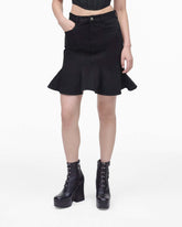 The Fluted Mini Skirt Black