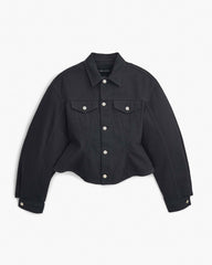 The Fluted Denim Jacket Black
