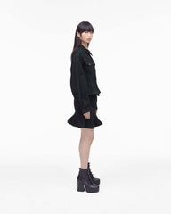 The Fluted Denim Jacket Black