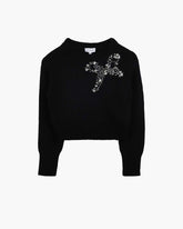 The Gem Bow Sweater Black