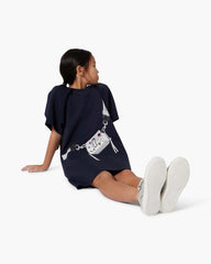 The Trompe Loeil Snapshot Dress Navy