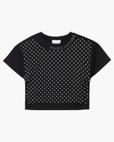 The Crystal Daisy Cropped Shirt Black
