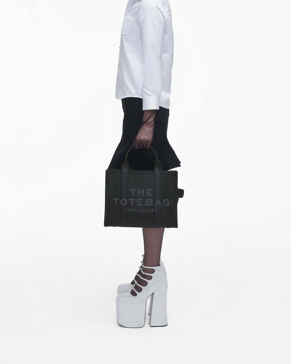 The Leather Medium Tote Bag Black