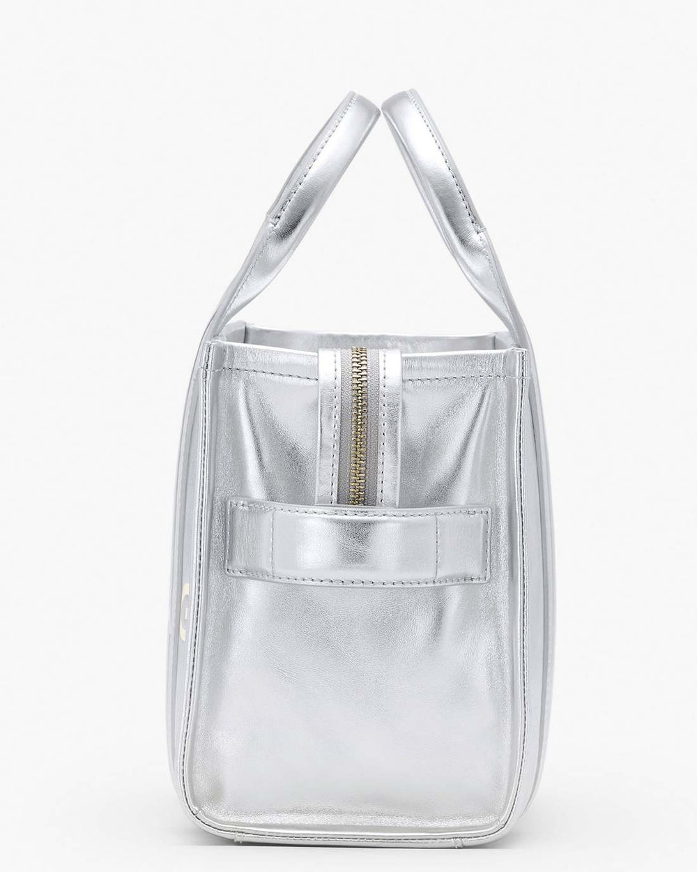 The Metallic Leather Small Tote Bag Metallic Silver