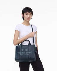The Leather Medium Tote Bag Blue Sea