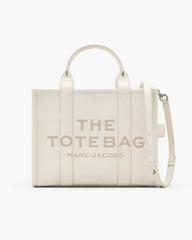 The Leather Medium Tote Bag Cotton/Silver