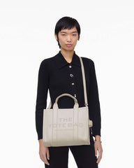 The Leather Medium Tote Bag Cotton/Silver