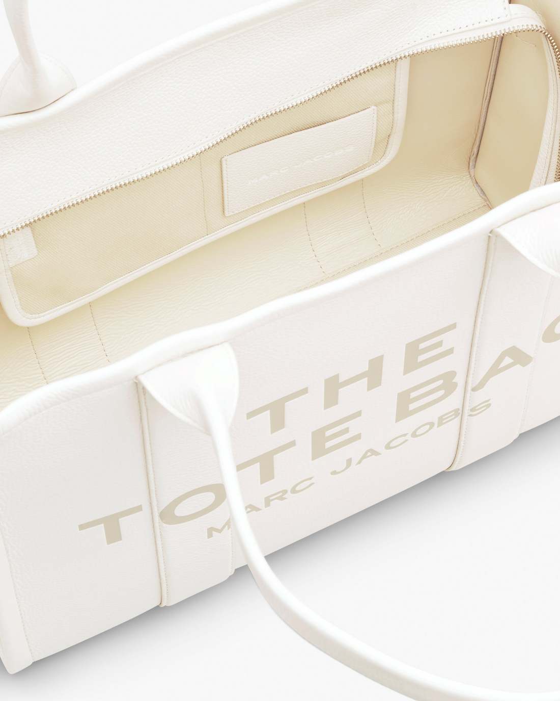The Leather Large Tote Bag Cotton/Silver