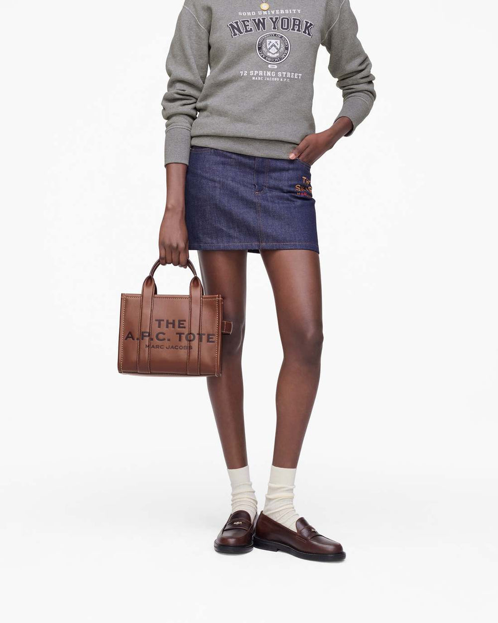 The A.P.C. X Marc Jacobs Leather Small Tote Bag Hazelnut