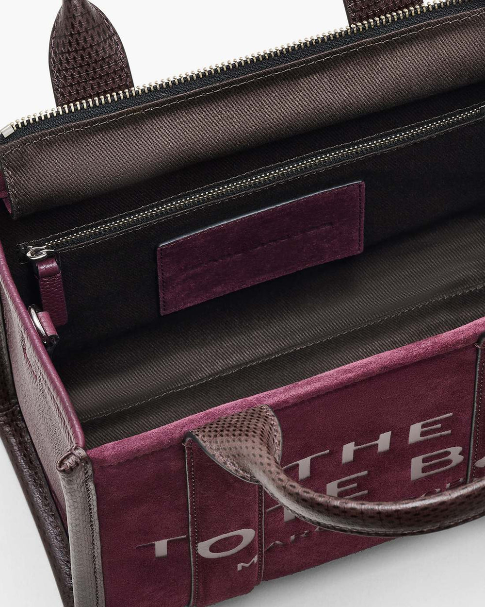 The Suede Small Tote Bag Dark Plum