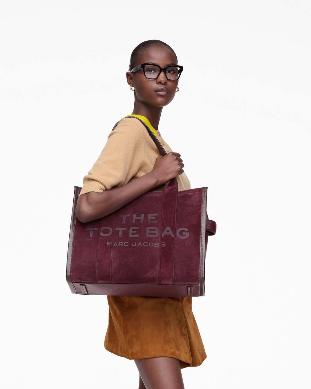 The Suede Large Tote Bag Dark Plum
