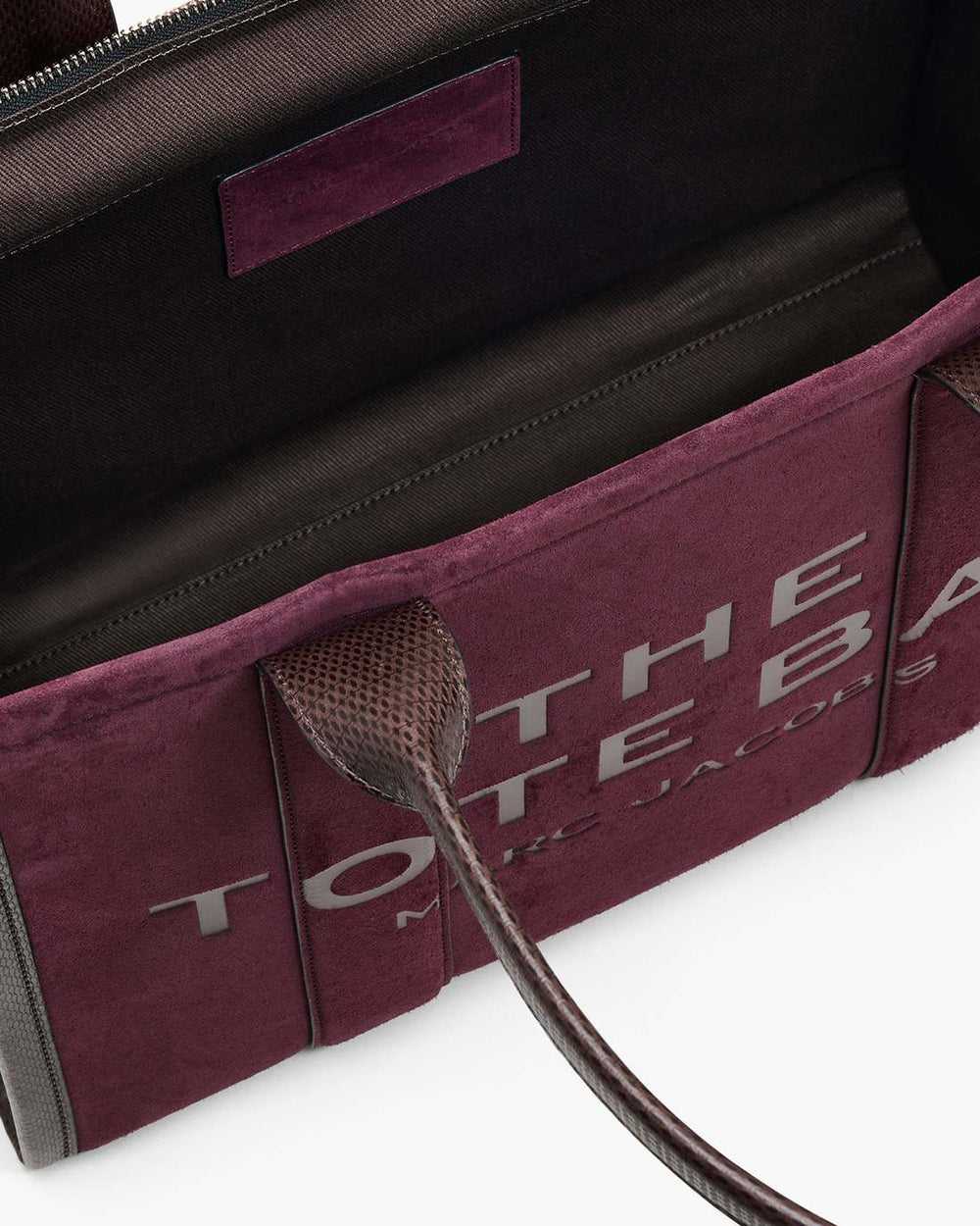 The Suede Large Tote Bag Dark Plum