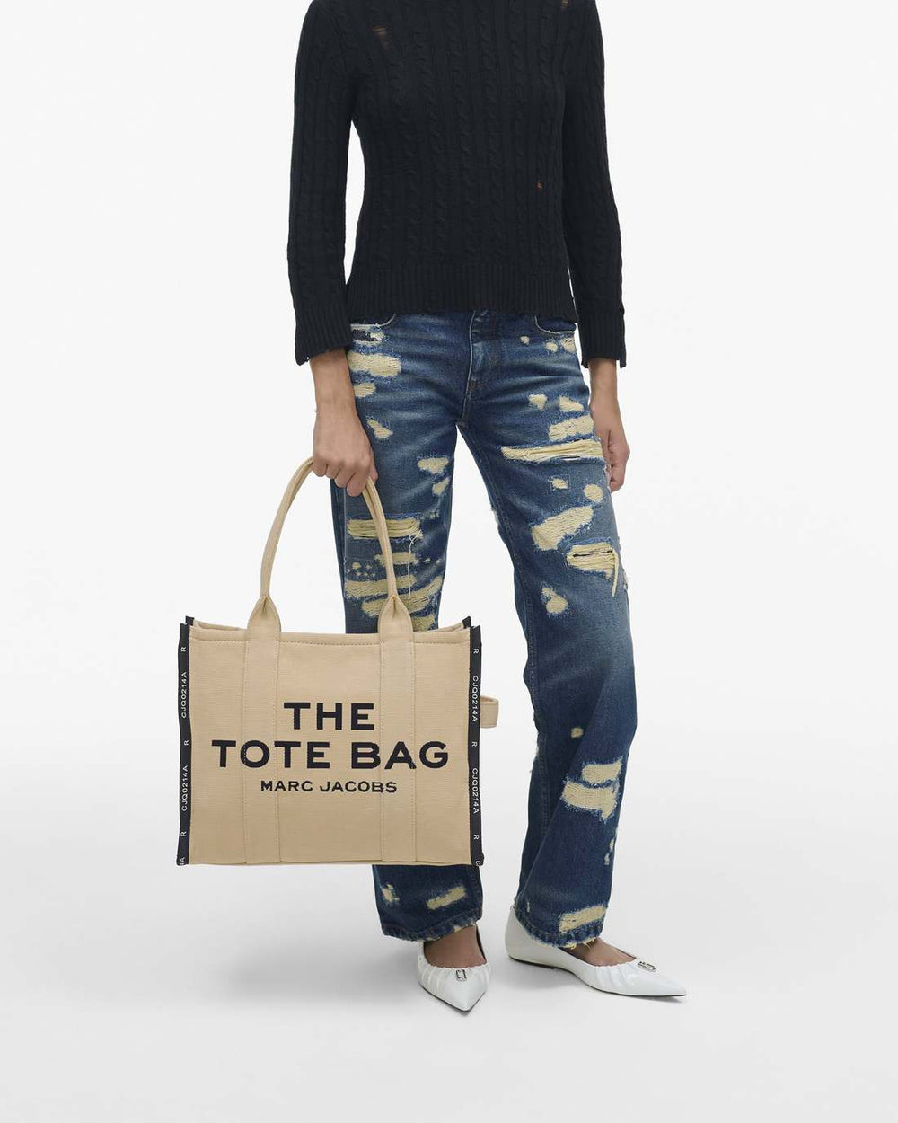The Jacquard Large Tote Bag Warm Sand