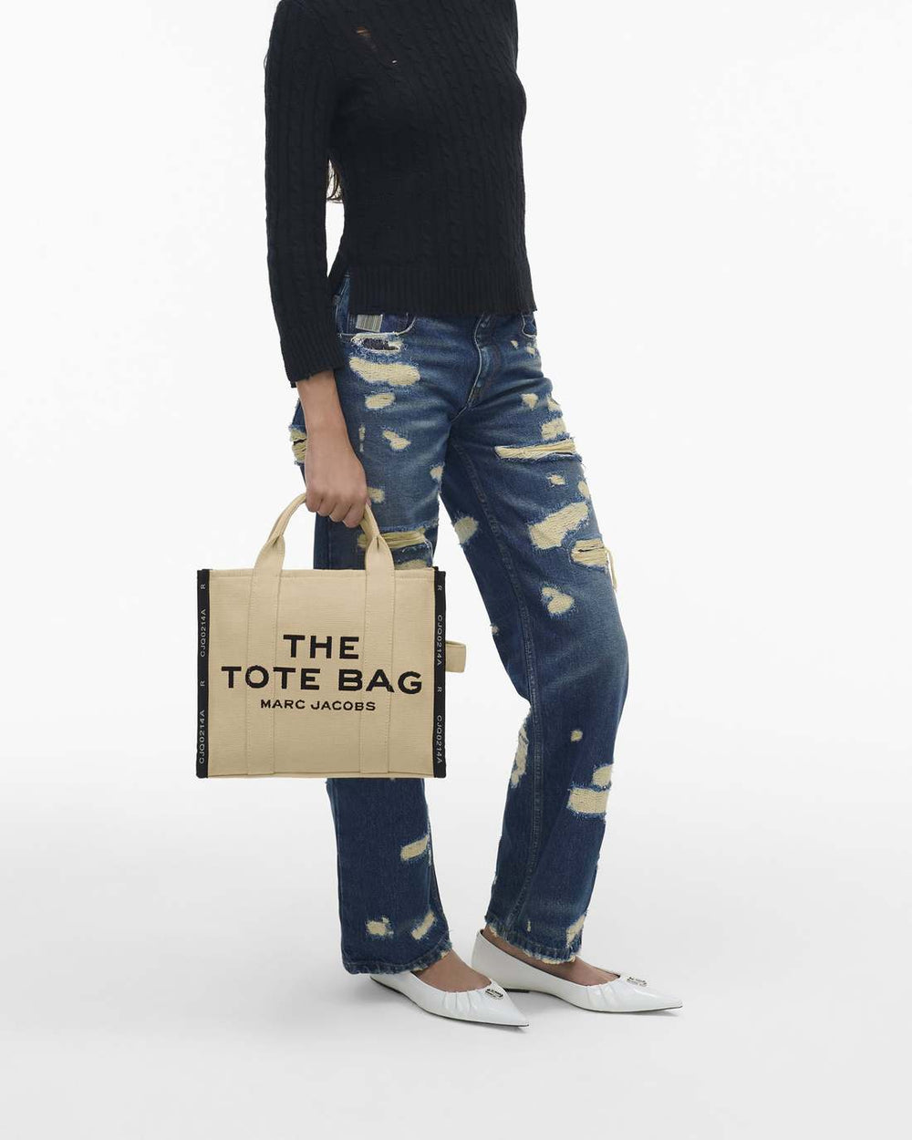 The Jacquard Medium Tote Bag Warm Sand