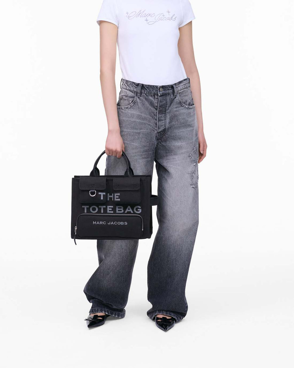 The Cargo Canvas Medium Tote Bag Black