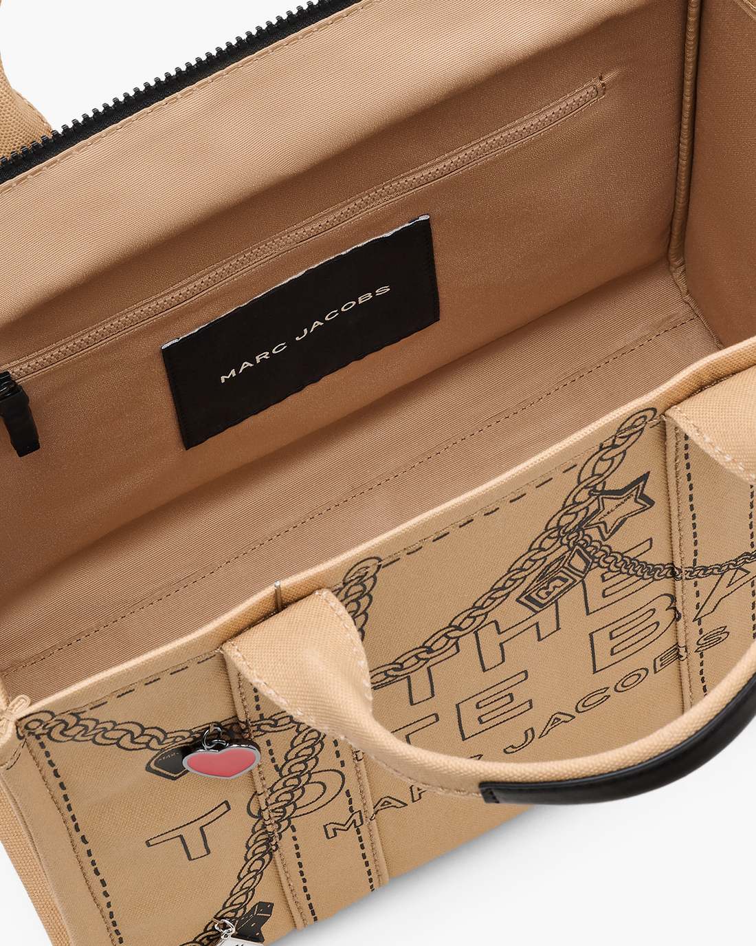 The Trompe L'Oeil Charm Canvas Medium Tote Bag Camel Multi