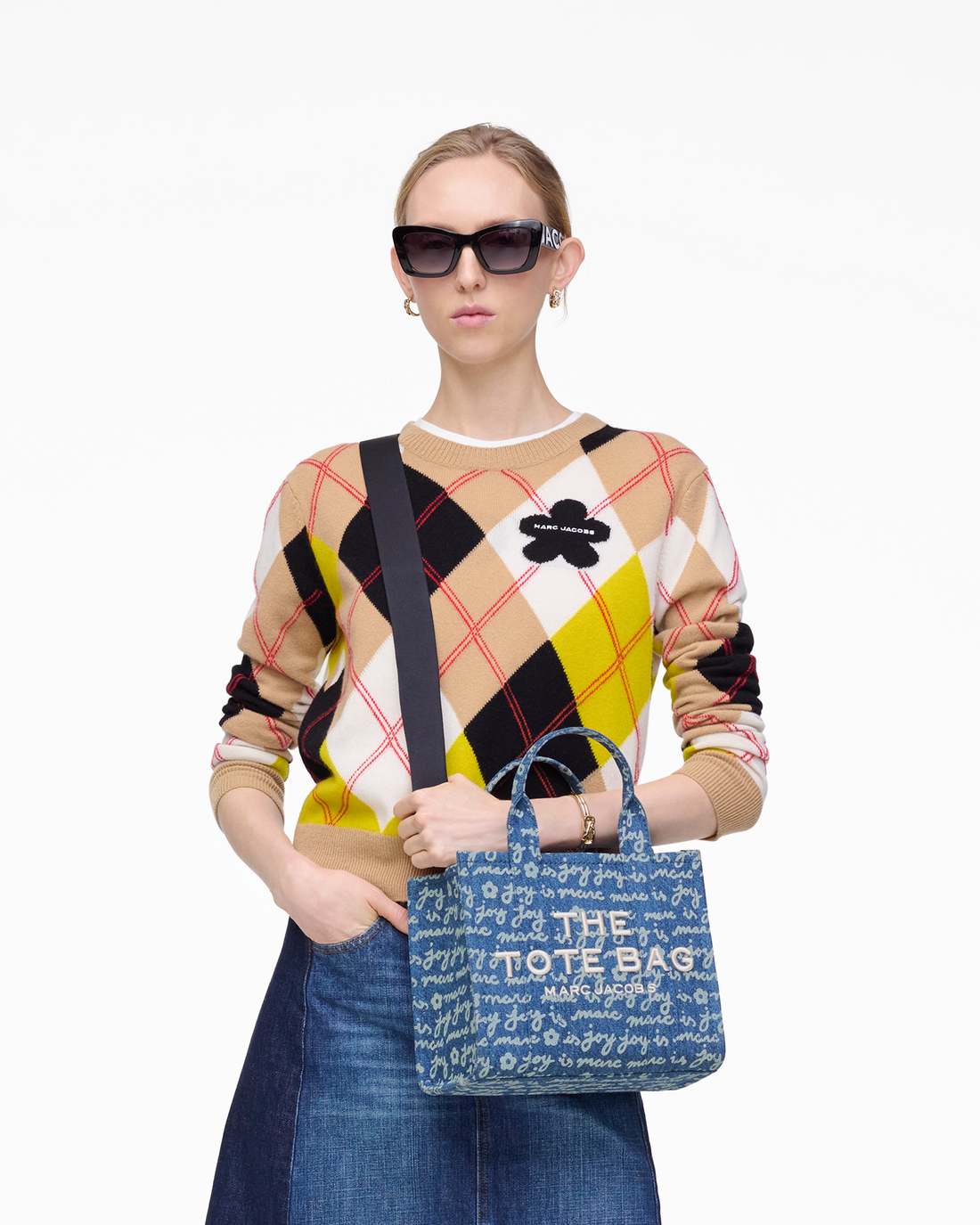 The Joy Denim Small Tote Bag Indigo Multi