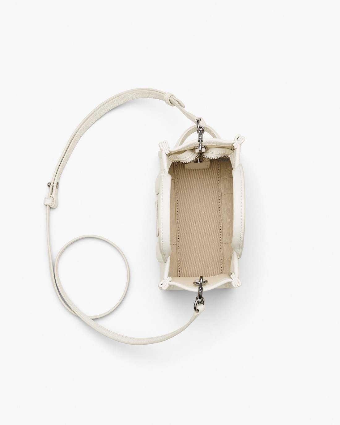 The Leather Crossbody Tote Bag Cotton/Silver