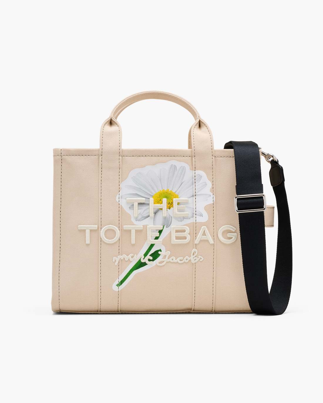The Daisy Script Canvas Medium Tote Bag Cloud White Multi