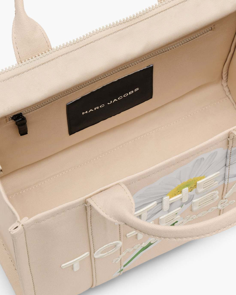 The Daisy Script Canvas Medium Tote Bag Cloud White Multi