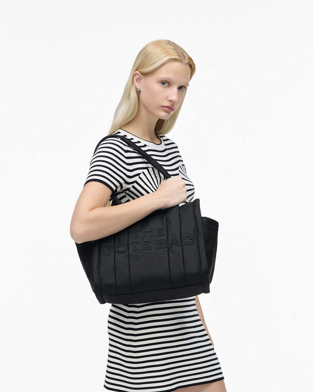 The Puffy Nylon Medium Tote Bag Black