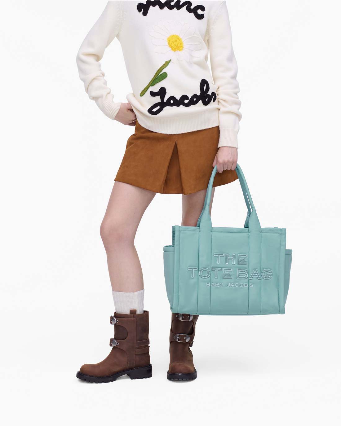 The Puffy Nylon Large Tote Bag Sky Blue