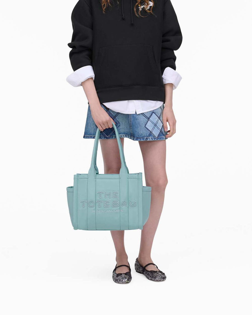 The Puffy Nylon Medium Tote Bag Sky Blue