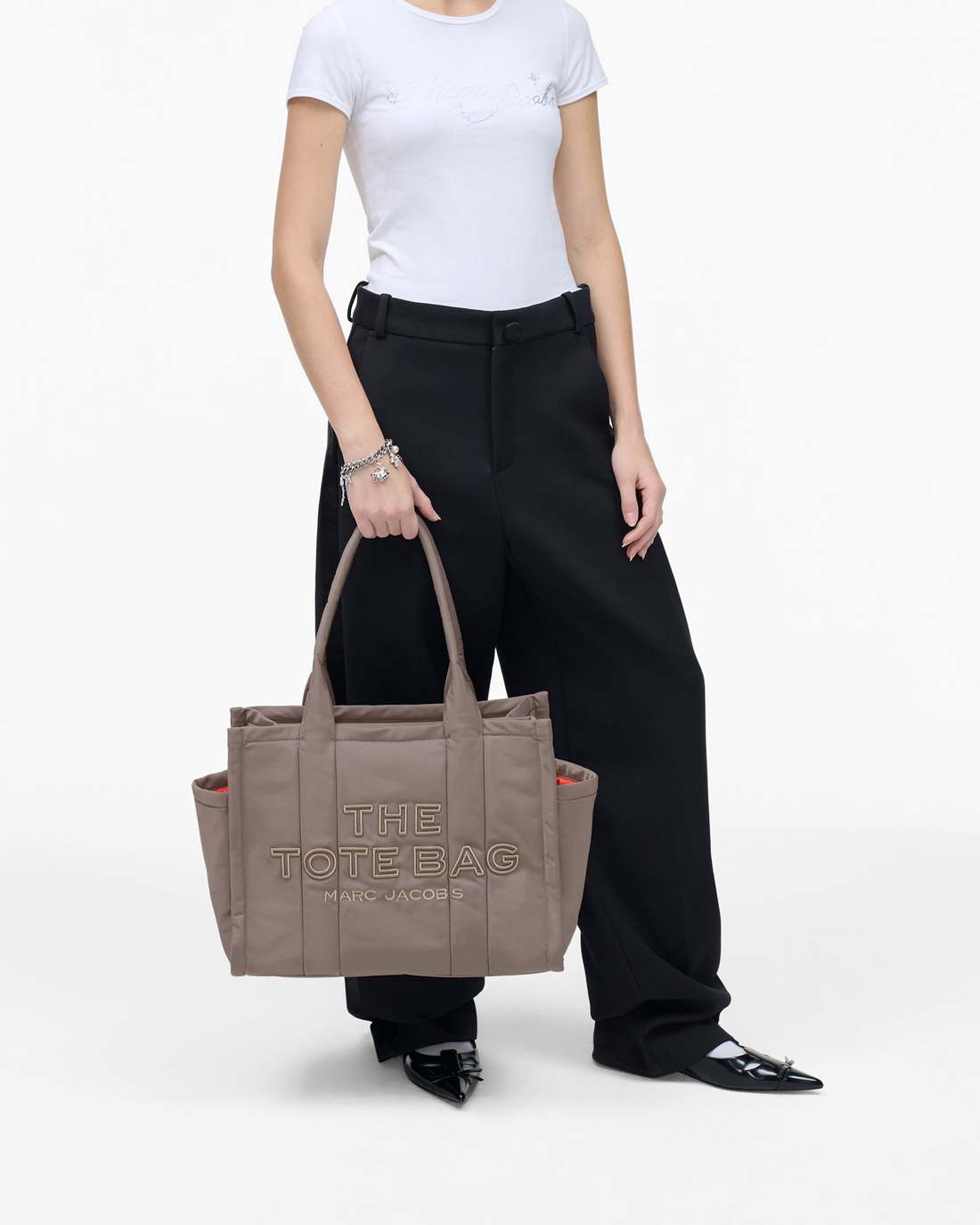 The Puffy Nylon Large Tote Bag Cement