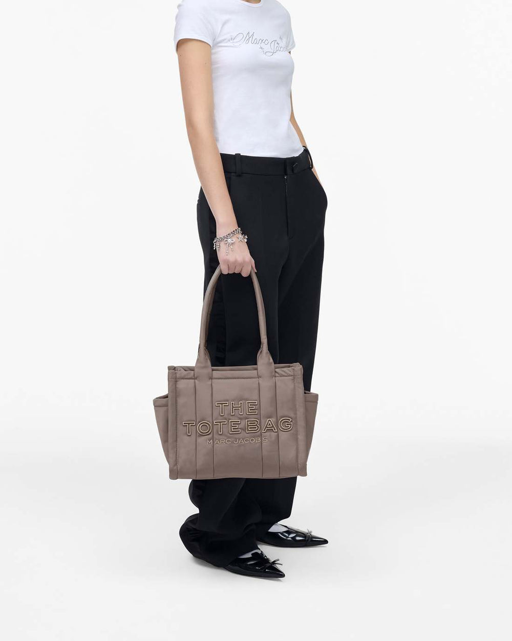 The Puffy Nylon Medium Tote Bag Cement