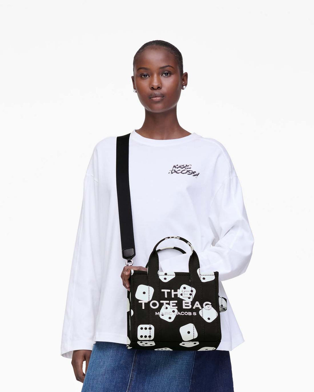Derrick Adams X Marc Jacobs Canvas Small Tote Bag Black/White