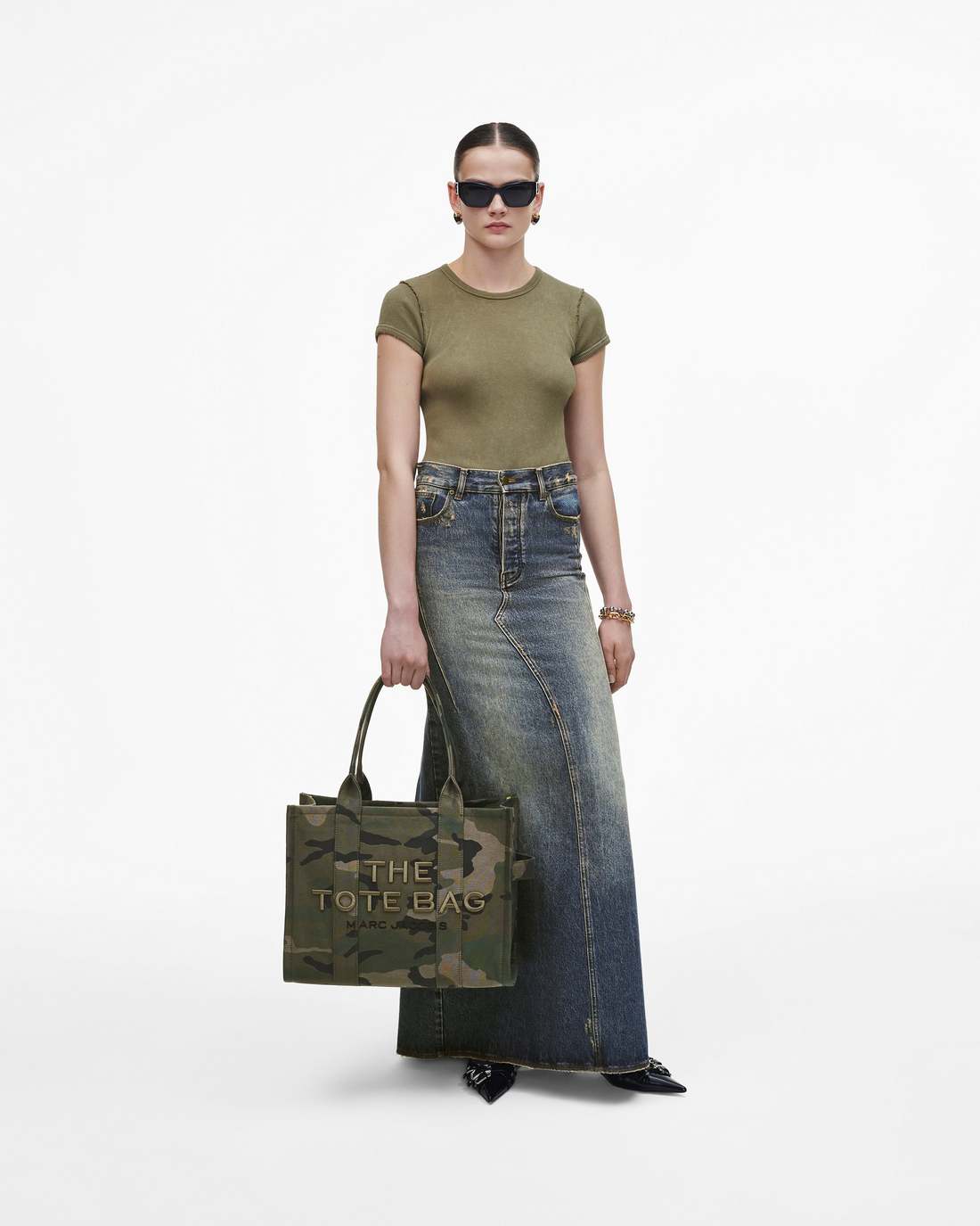 The Camo Jacquard Large Tote Bag Camo Multi