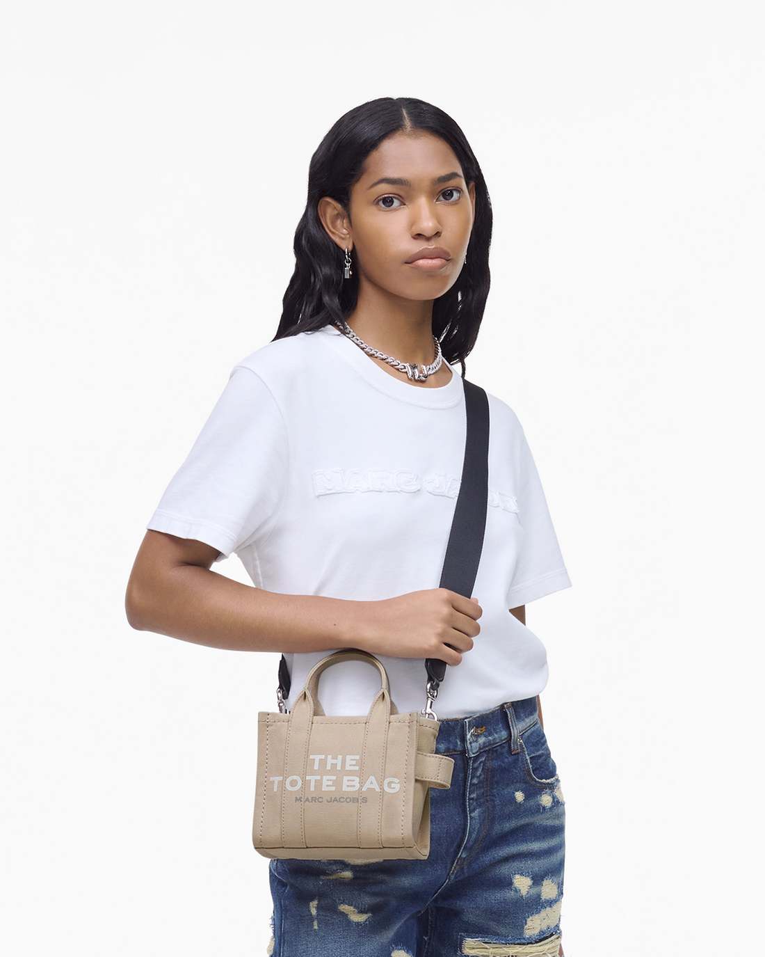 The Canvas Crossbody Tote Bag Beige