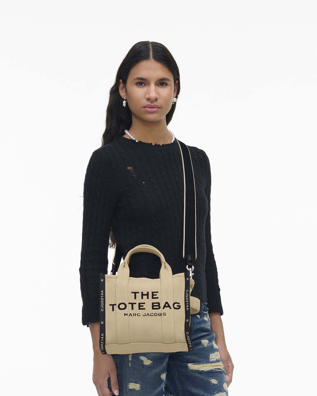 The Jacquard Small Tote Bag Warm Sand