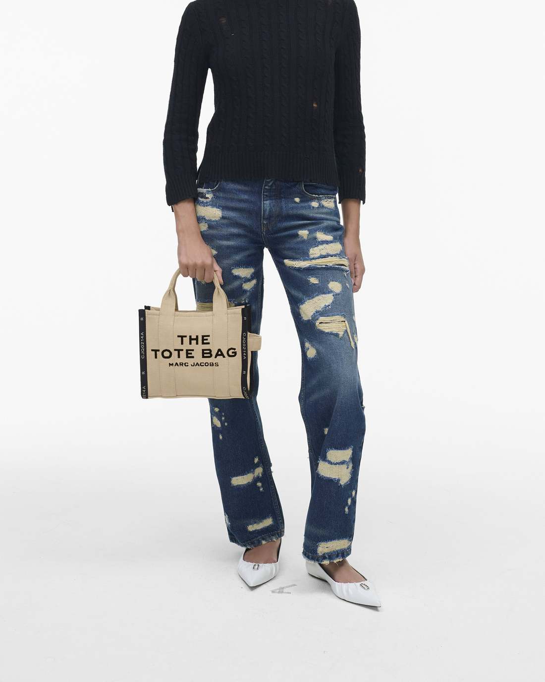 The Jacquard Small Tote Bag Warm Sand