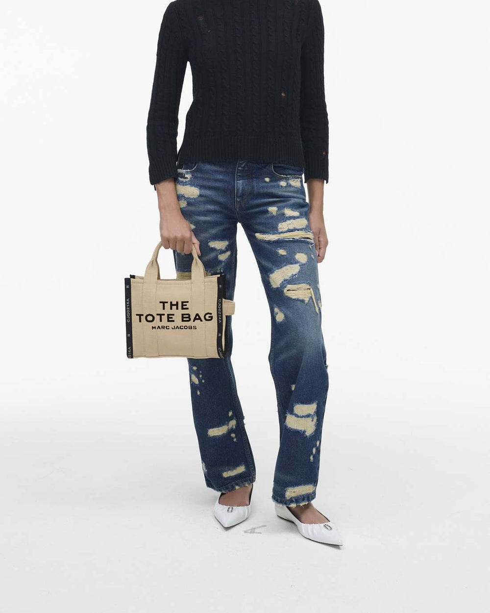 The Jacquard Small Tote Bag Warm Sand