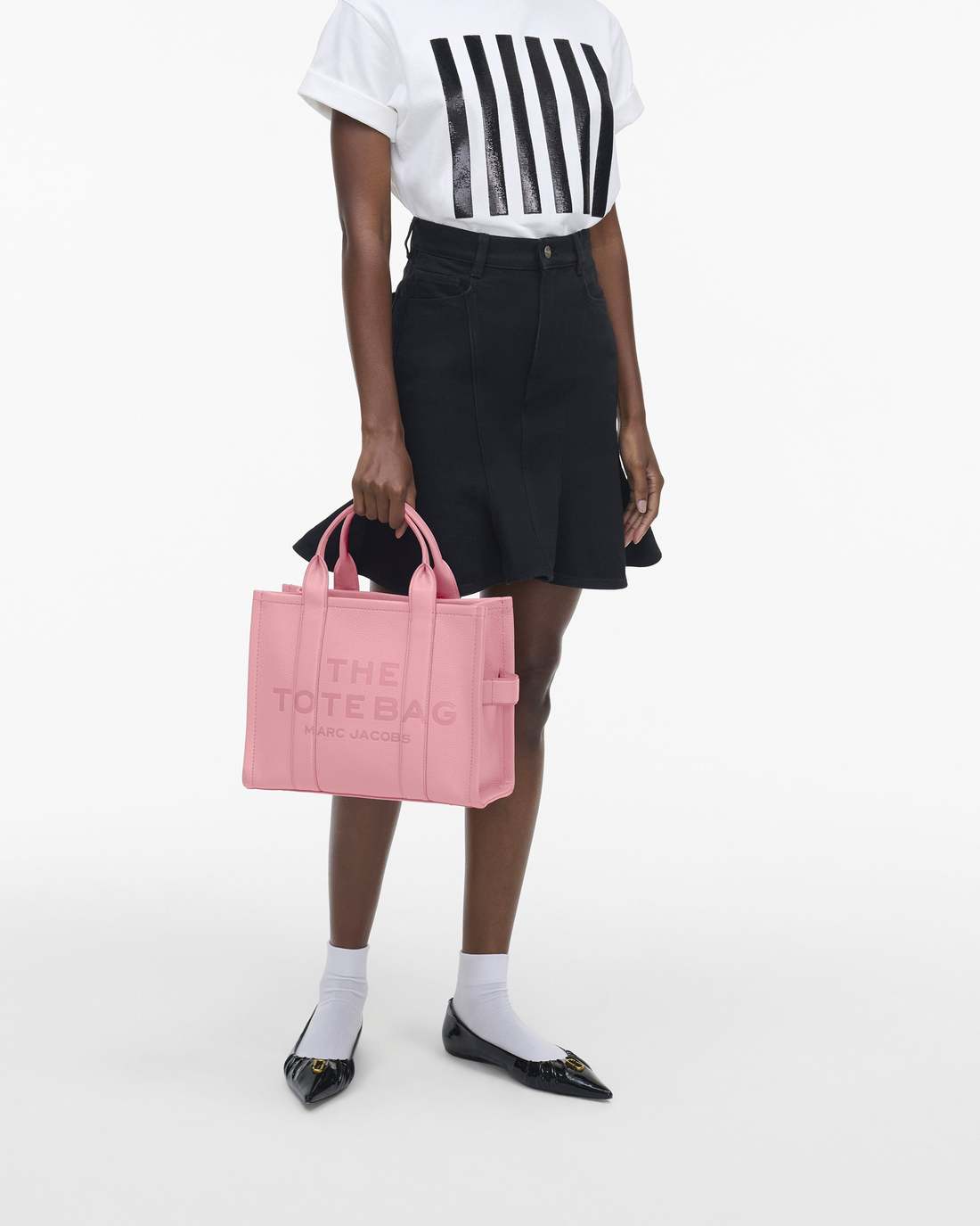 The Leather Medium Tote Bag Ribbon Pink