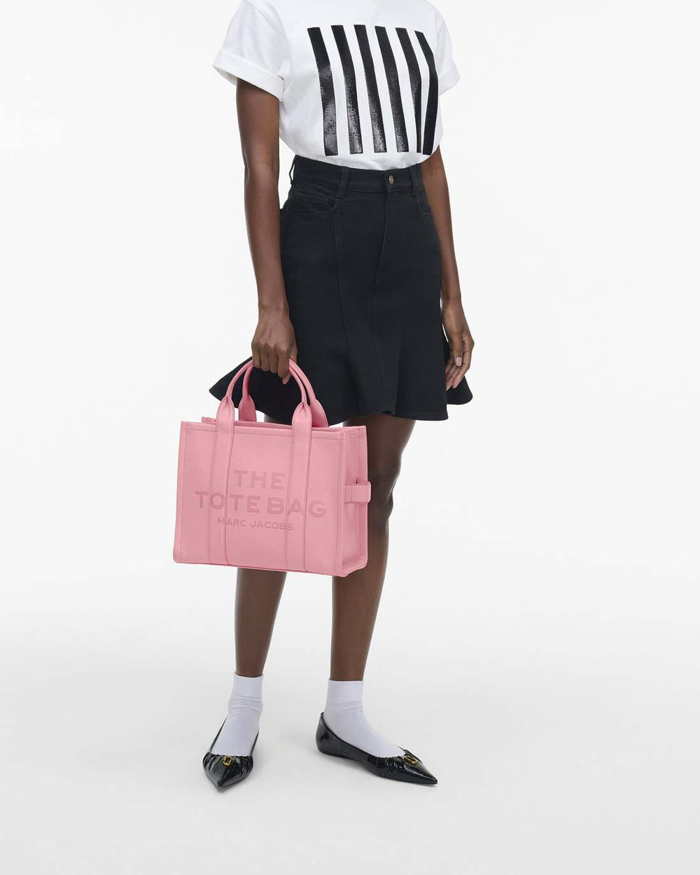 The Leather Medium Tote Bag Ribbon Pink