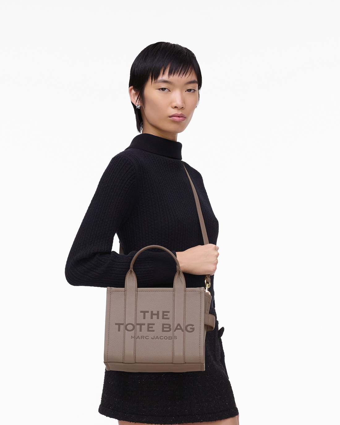 The Leather Small Tote Bag Cement
