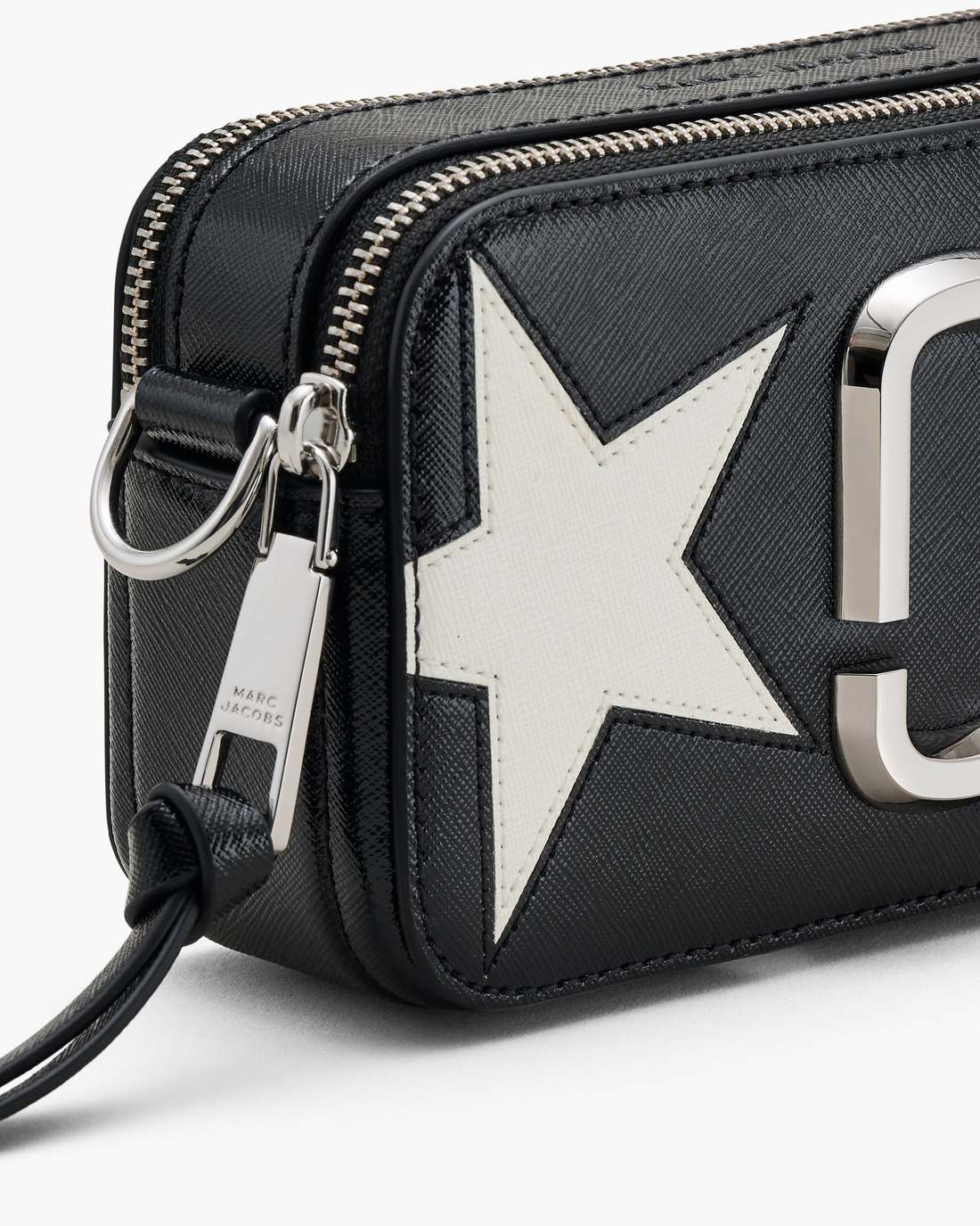 The Star Patchwork Leather Snapshot Black/White