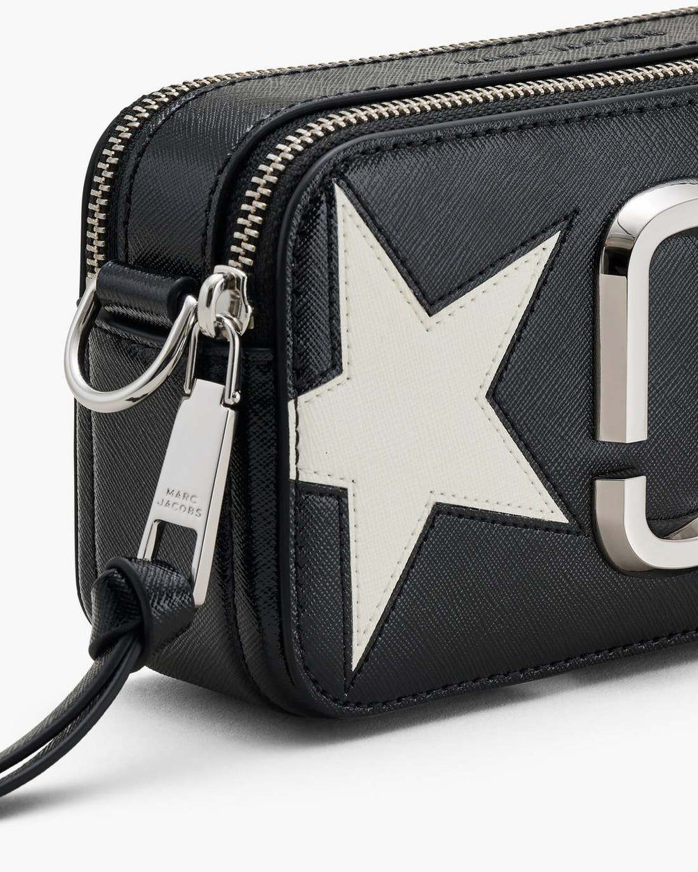The Star Patchwork Leather Snapshot Black/White