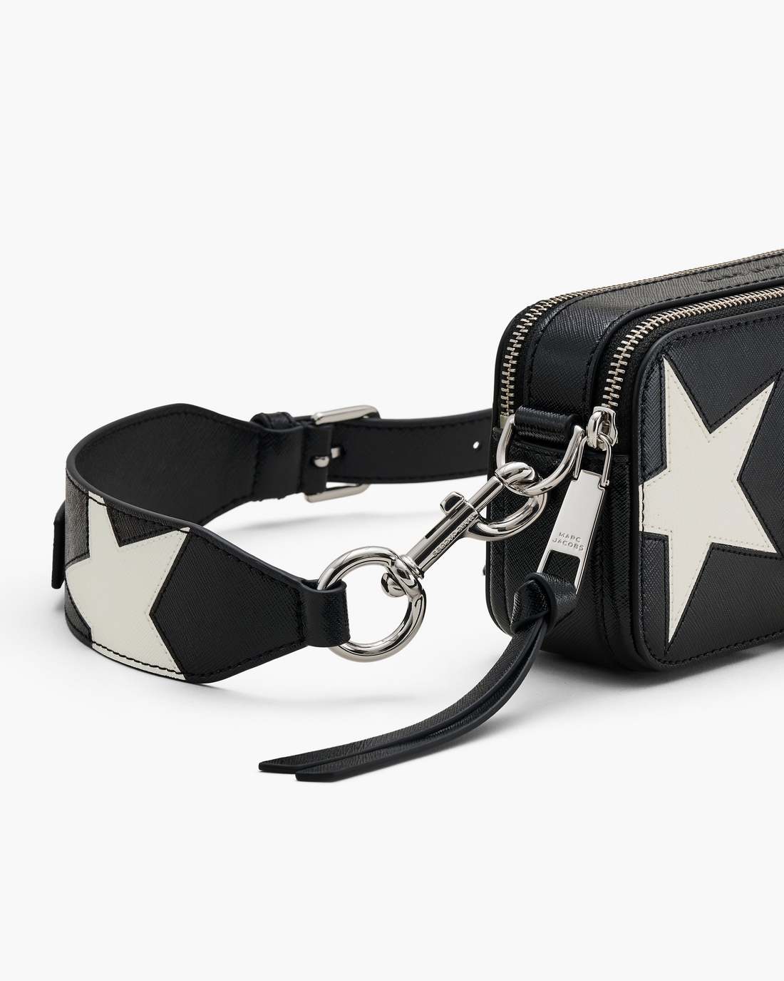 The Star Patchwork Leather Snapshot Black/White