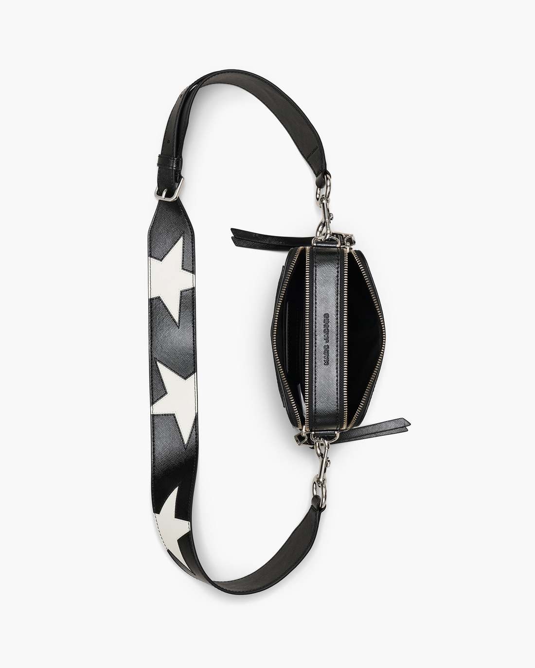 The Star Patchwork Leather Snapshot Black/White