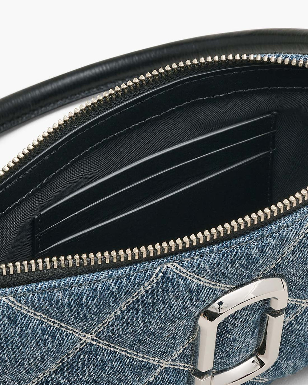 The Quilted Denim Snapshot Convertible Shoulder Bag Light Wash Indigo