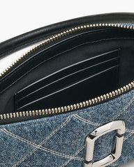 The Quilted Denim Snapshot Convertible Shoulder Bag Light Wash Indigo