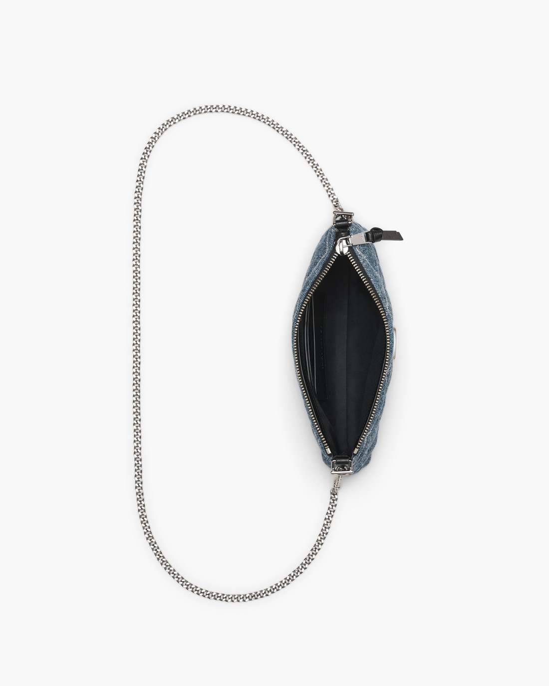 The Quilted Denim Snapshot Convertible Shoulder Bag Light Wash Indigo