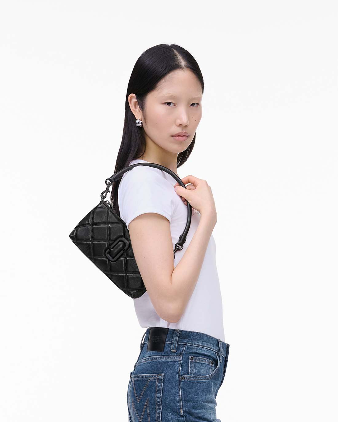 The Quilted Snapshot Convertible Shoulder Bag Black