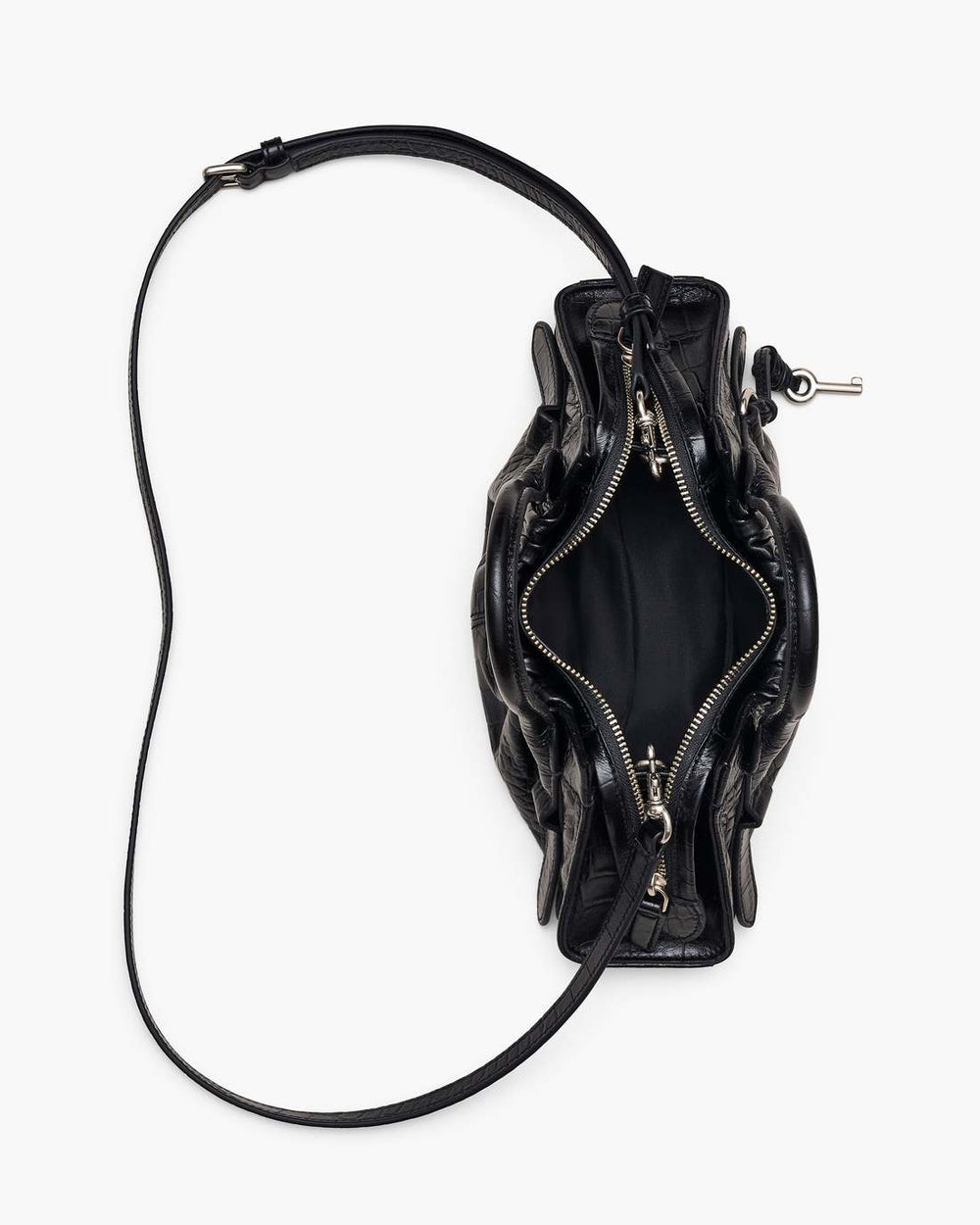 The Croc Cristina Small Satchel Black