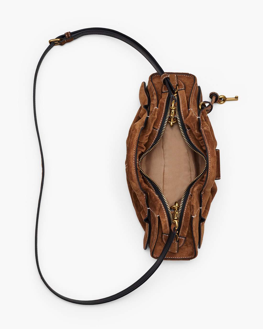 The Suede Cristina Small Satchel Copper