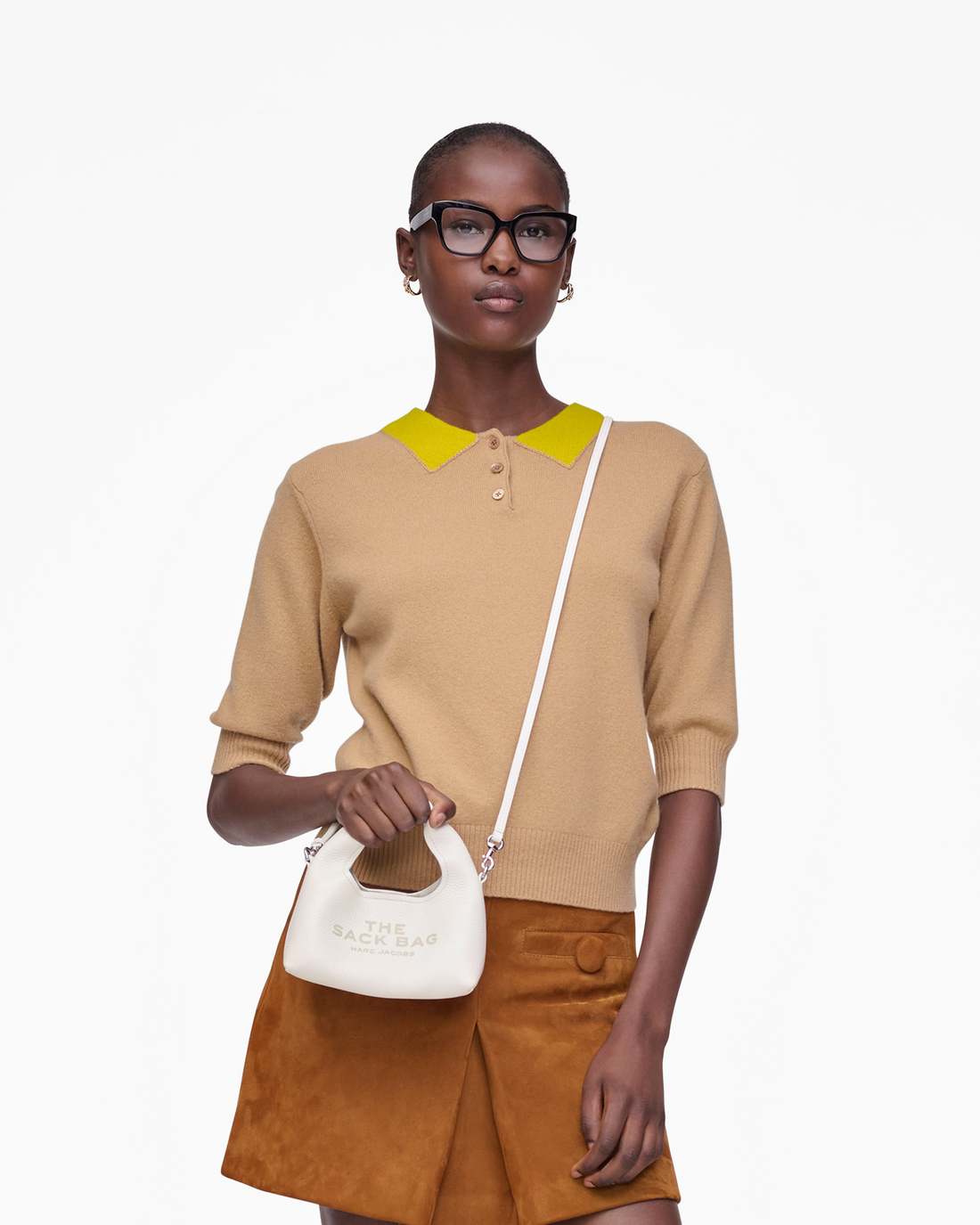 The Micro Crossbody Sack Bag White